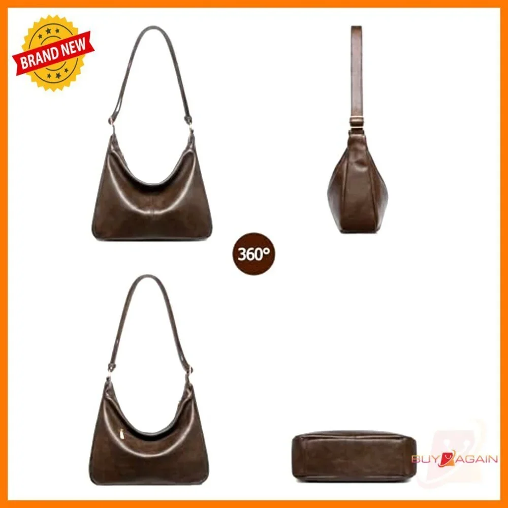 Soft Vegan Leather Hobo Bag with Adjustable Strap and Mini Purse